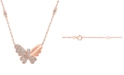 EFFY Collection EFFY&reg; Diamond Butterfly 18" Pendant Necklace (1/2 ct. t.w.) in 14k Rose Gold